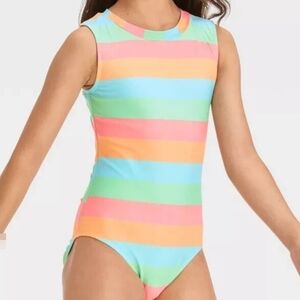 Art Class Multicolor Stiped One Piece Swimsuit
